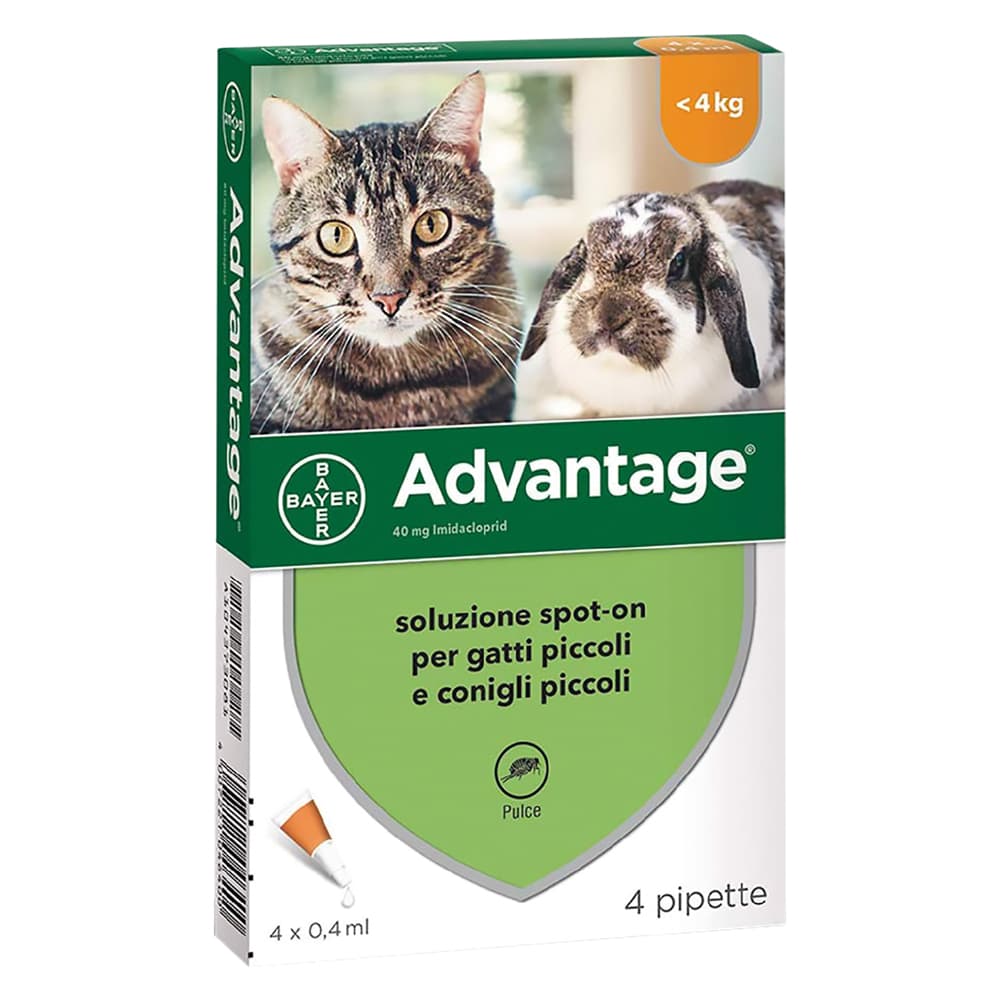 ANTIPARASSITARIO 'ADVANTAGE SPOT-ON' < 4 kg - 4 pipette ml 0,4