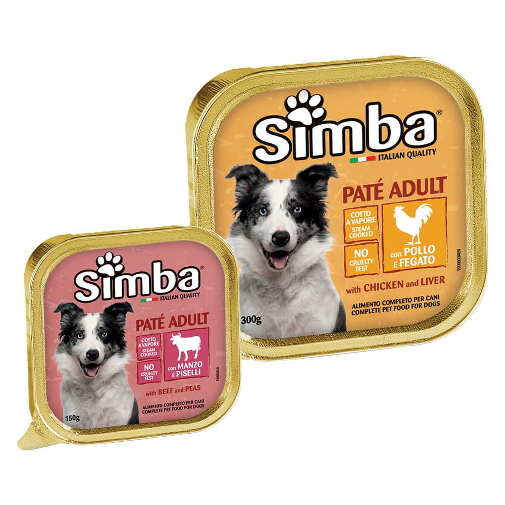 ALIMENTO PER CANI 'PATE' ADULT' manzo e piselli - gr 300 (18 PZ)