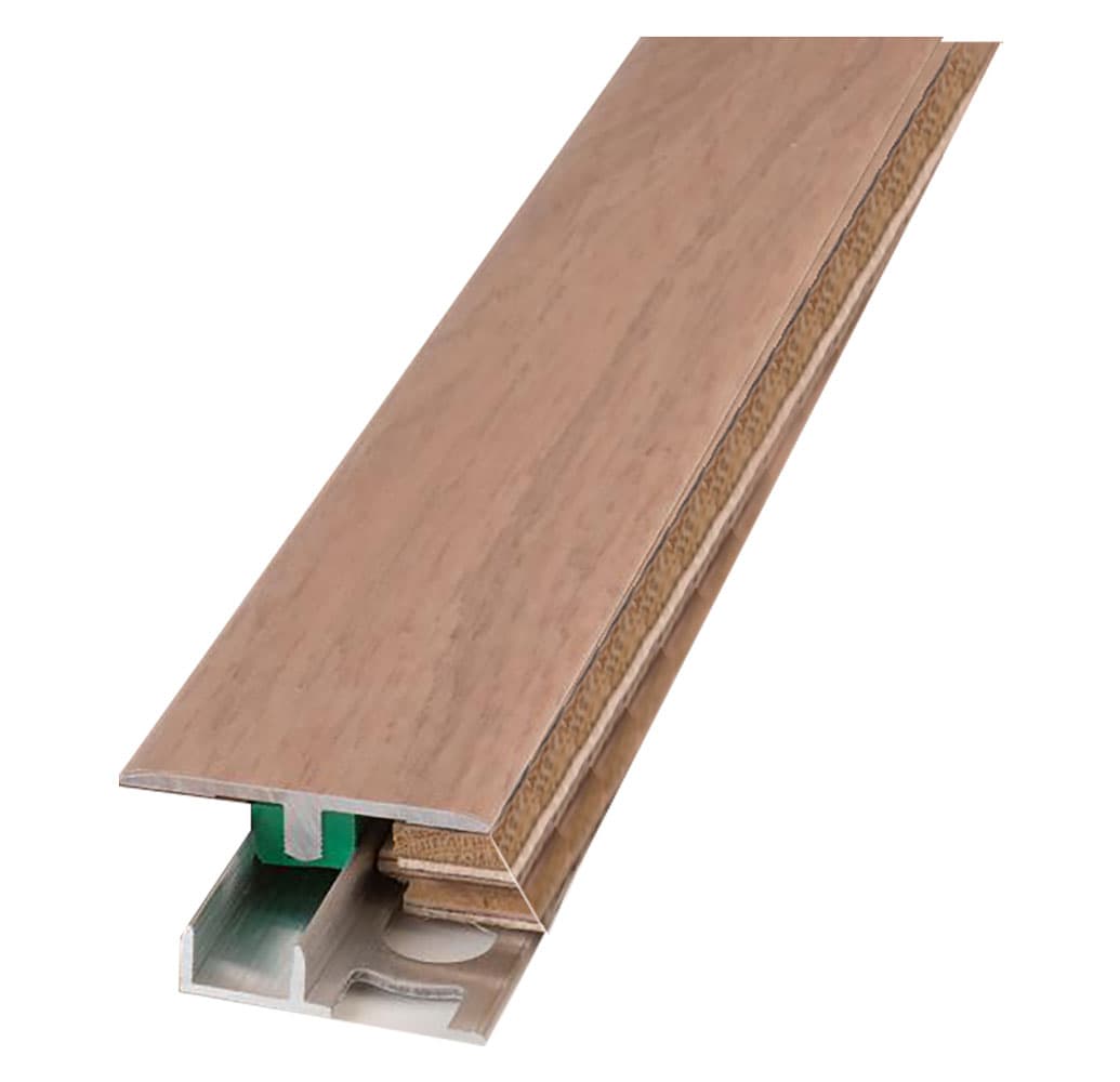 PROFILO PIATTO CON BASE PER LAMINATO E PARQUET 'UN rivestito rovere scuro (2 PZ)