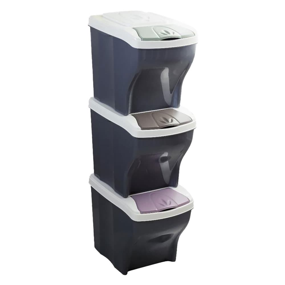 PATTUMIERA RACCOLTA DIFFERENZIATA SET 'POKER TRIS' 20 lt. cm 28 x 40 x 31 h