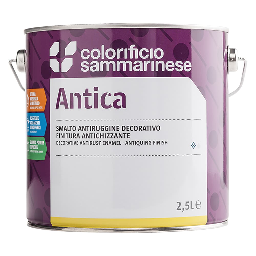 SMALTO ANTIRUGGINE 'ANTICA' Lt. 0,750 grana grossa - argento (6 PZ)