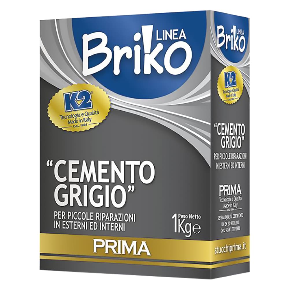 CEMENTO GRIGIO IN POLVERE 'BRIKO K2' Kg. 4 - sacchetta (4 PZ)