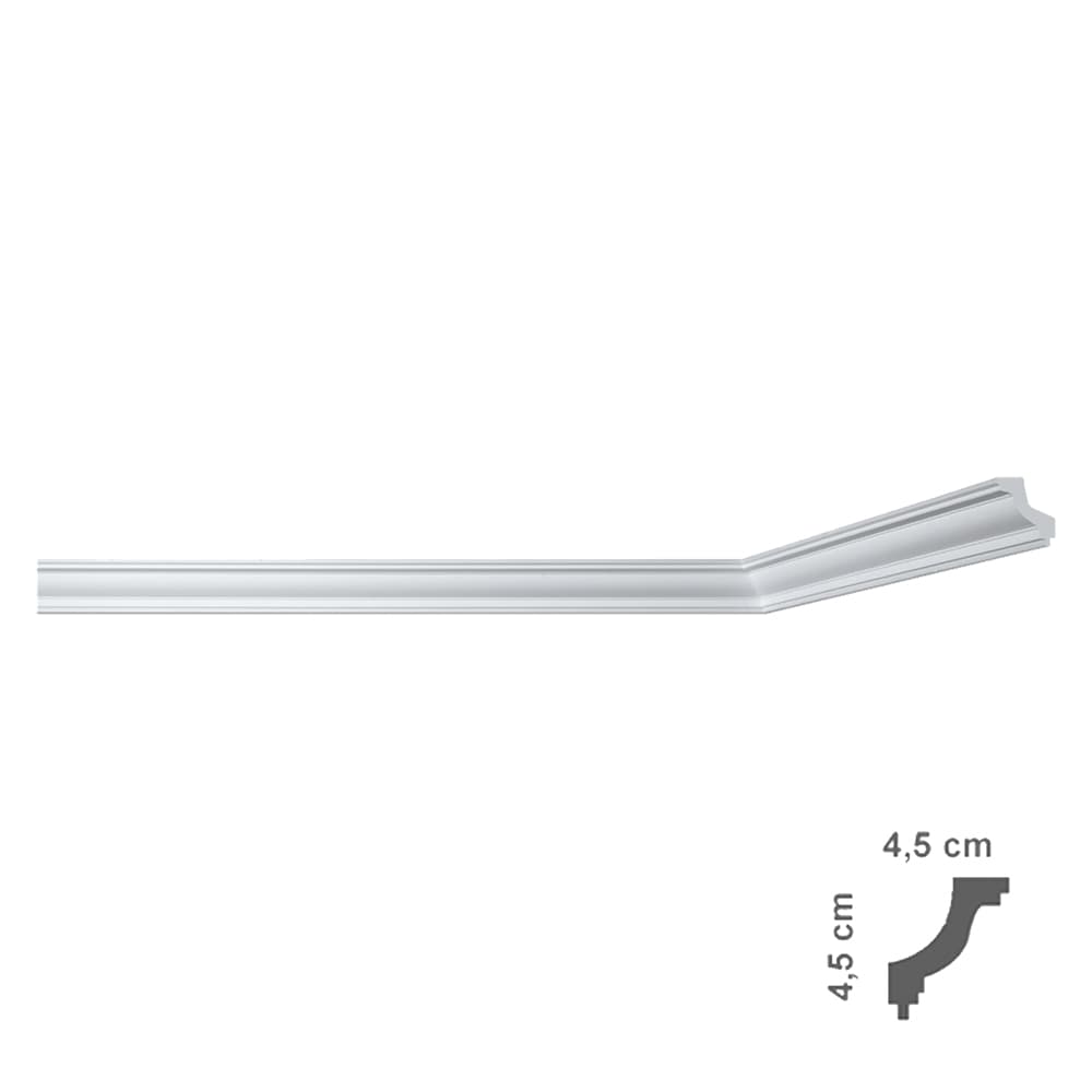 CORNICE DECORATIVA PER SOFFITTO mod. I703 - mm 45 x 45 x 2 mt (65 PZ)