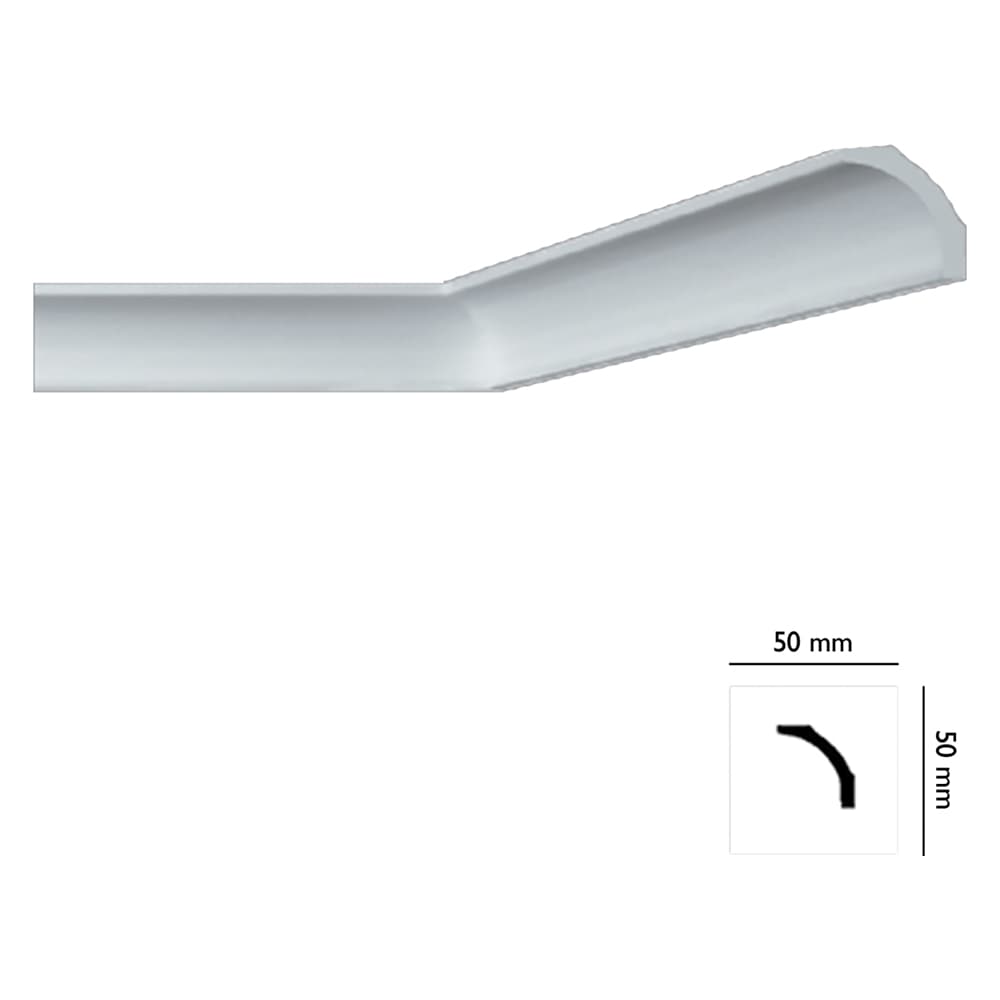 CORNICE DECORATIVA PER SOFFITTO mod. I706 - mm. 50 x 50 x 2 mt (70 PZ)
