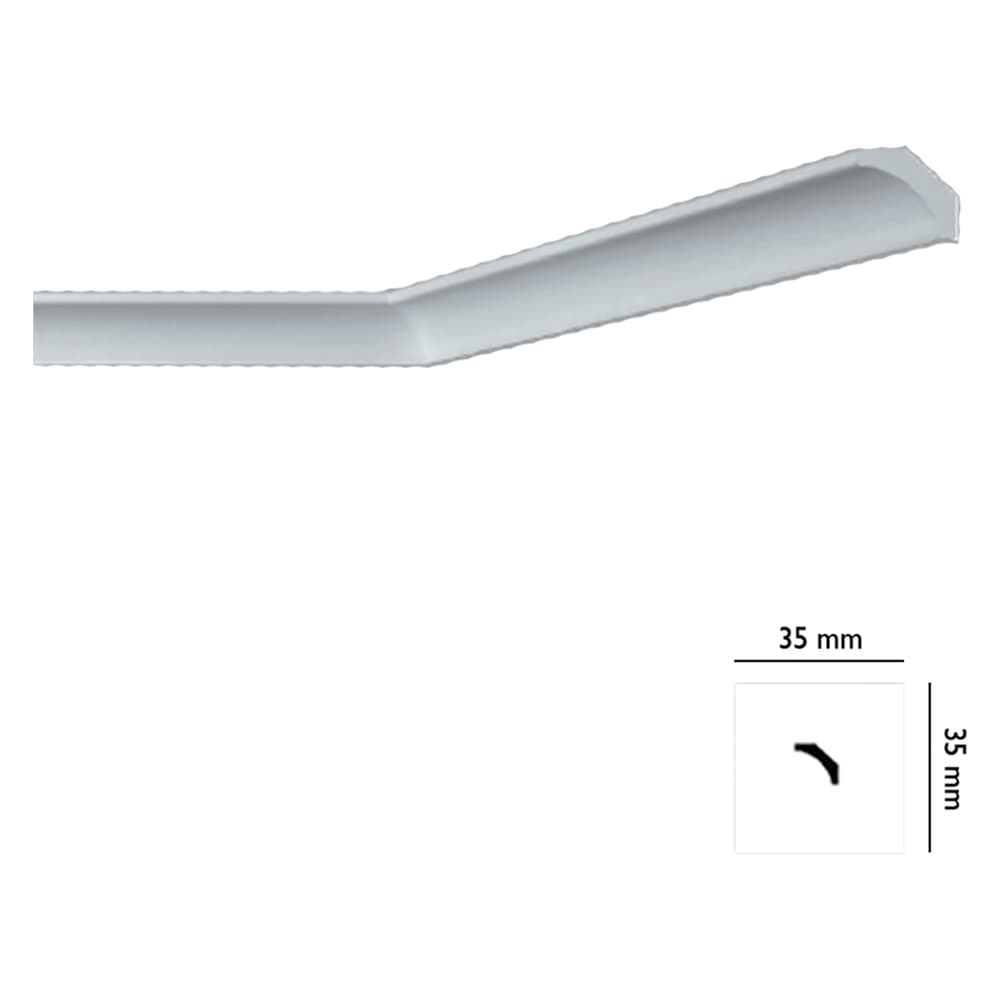 CORNICE DECORATIVA PER SOFFITTO mod. I705 - mm 35 x 35 x 2 mt (100 PZ)