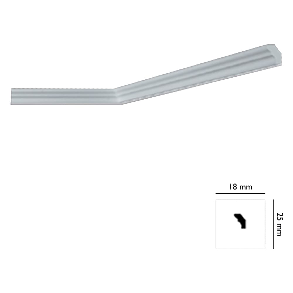 CORNICE DECORATIVA PER SOFFITTO mod. I725 - mm. 18 x 25 x 2 mt (200 PZ)