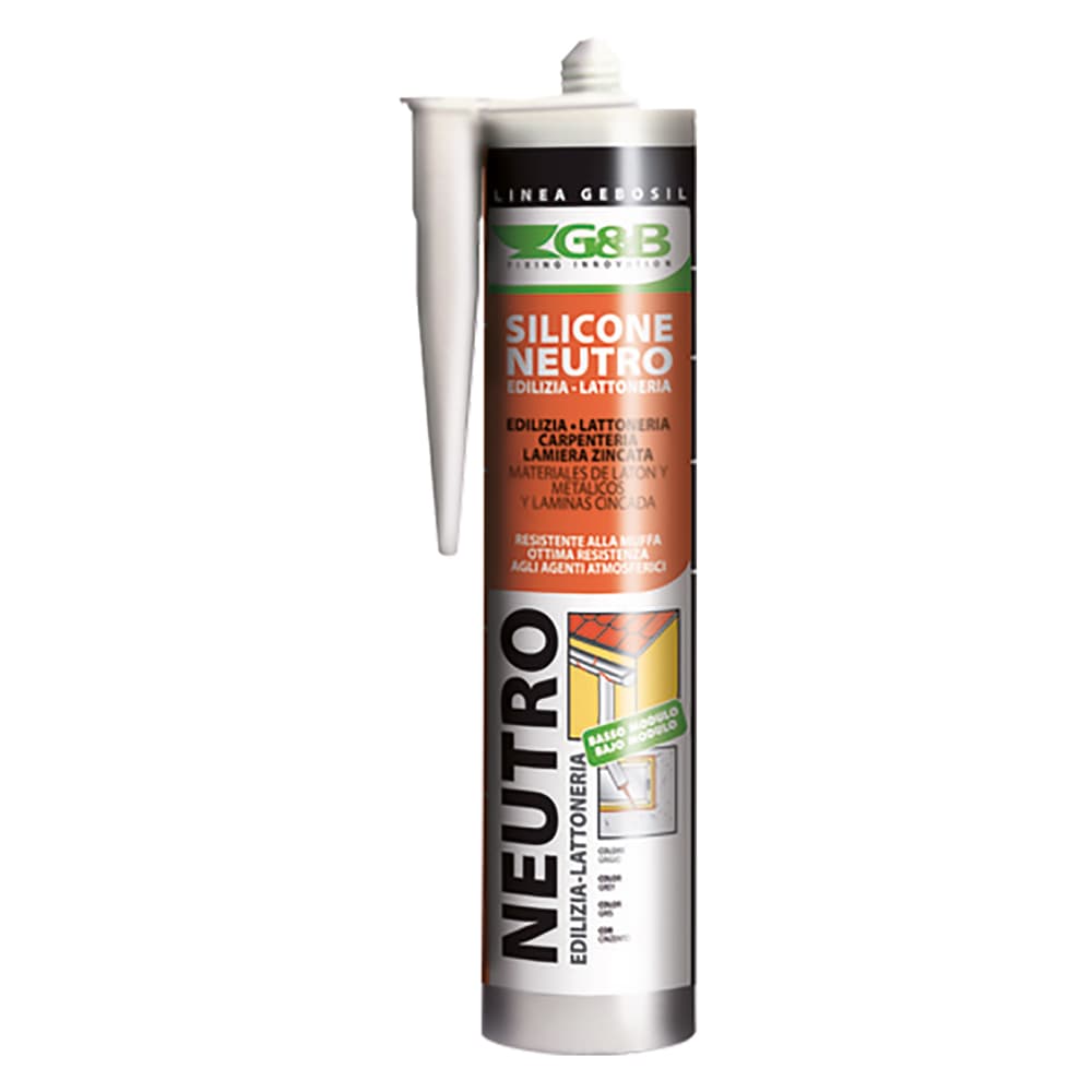 SILICONE NEUTRO PER LATTONERIA 'GEBOSIL' grigio ml 310 (24 PZ)