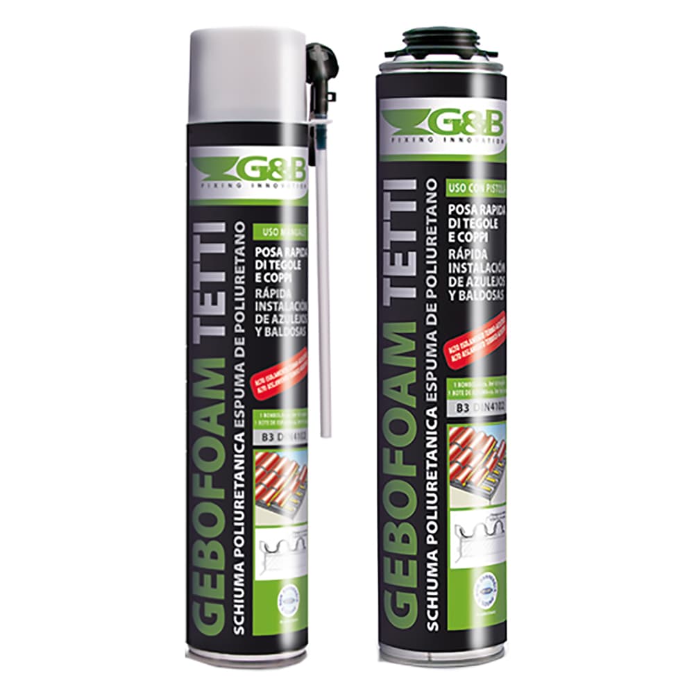 SCHIUMA POLIURETANICA TEGOLE E COPPI 'GEBOFOAM' ml 750 tipo P - per pistola (12 PZ)