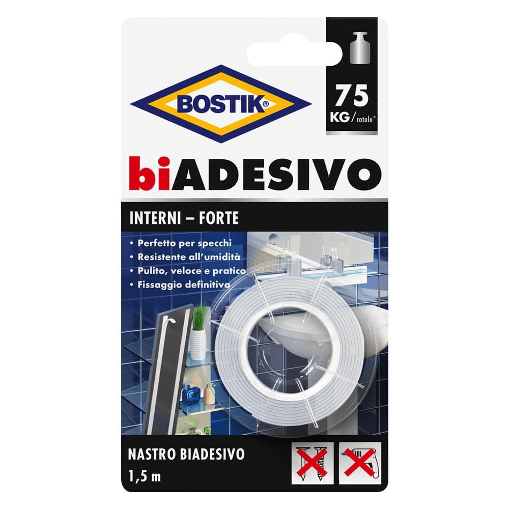 NASTRO BIADESIVO IN SCHIUMA PER INTERNI mm. 19 x 1,5 mt (6 PZ)