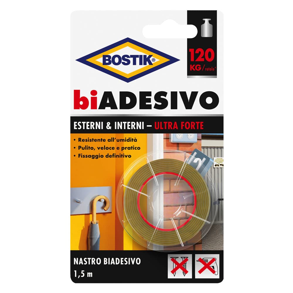 NASTRO BIADESIVO IN SCHIUMA PER ESTERNI/INTERNI mm. 19 x 1,5 mt (6 PZ)