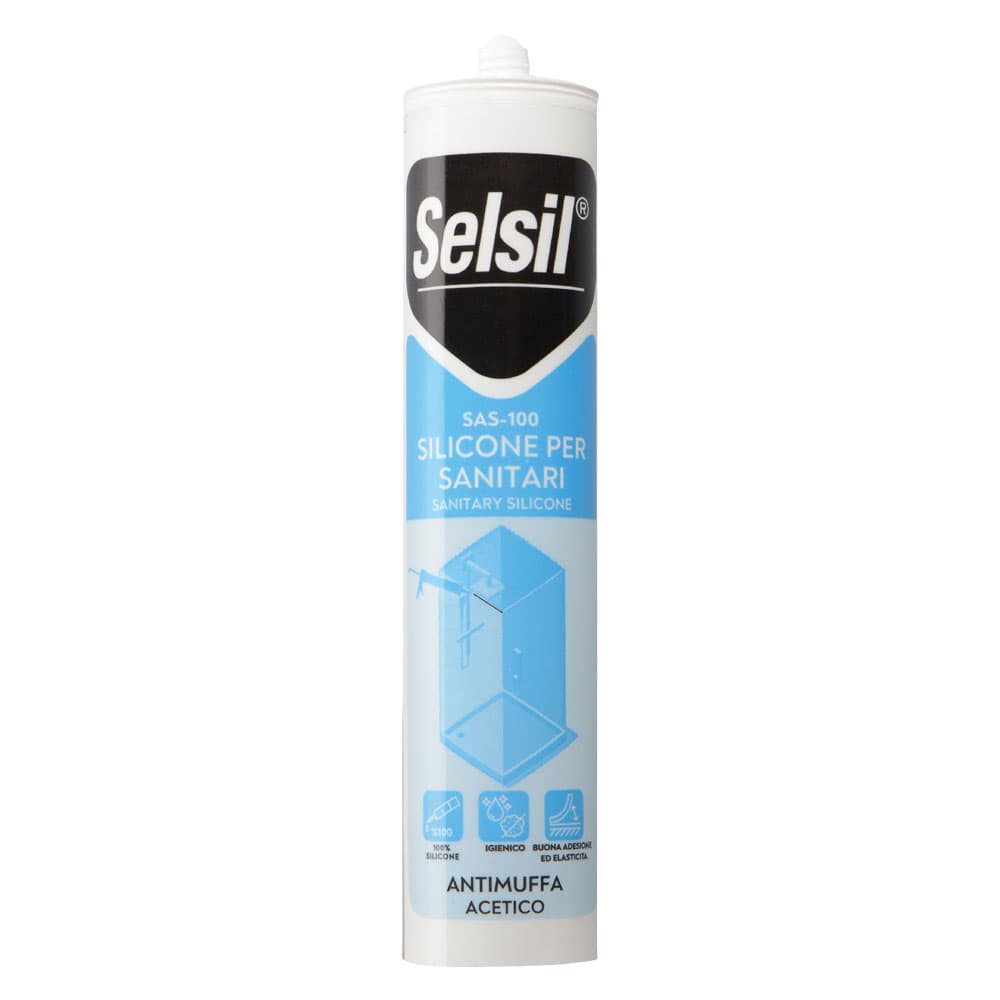 SILICONE ACETICO PER SANITARI 'SAS 100' trasparente ml 280 (25 PZ)