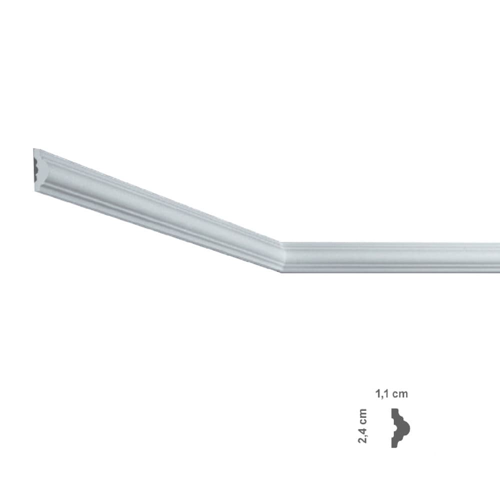 CORNICE DECORATIVA PER SOFFITTO mod. I803 - mm. 11 x 24 x 2 mt (300 PZ)