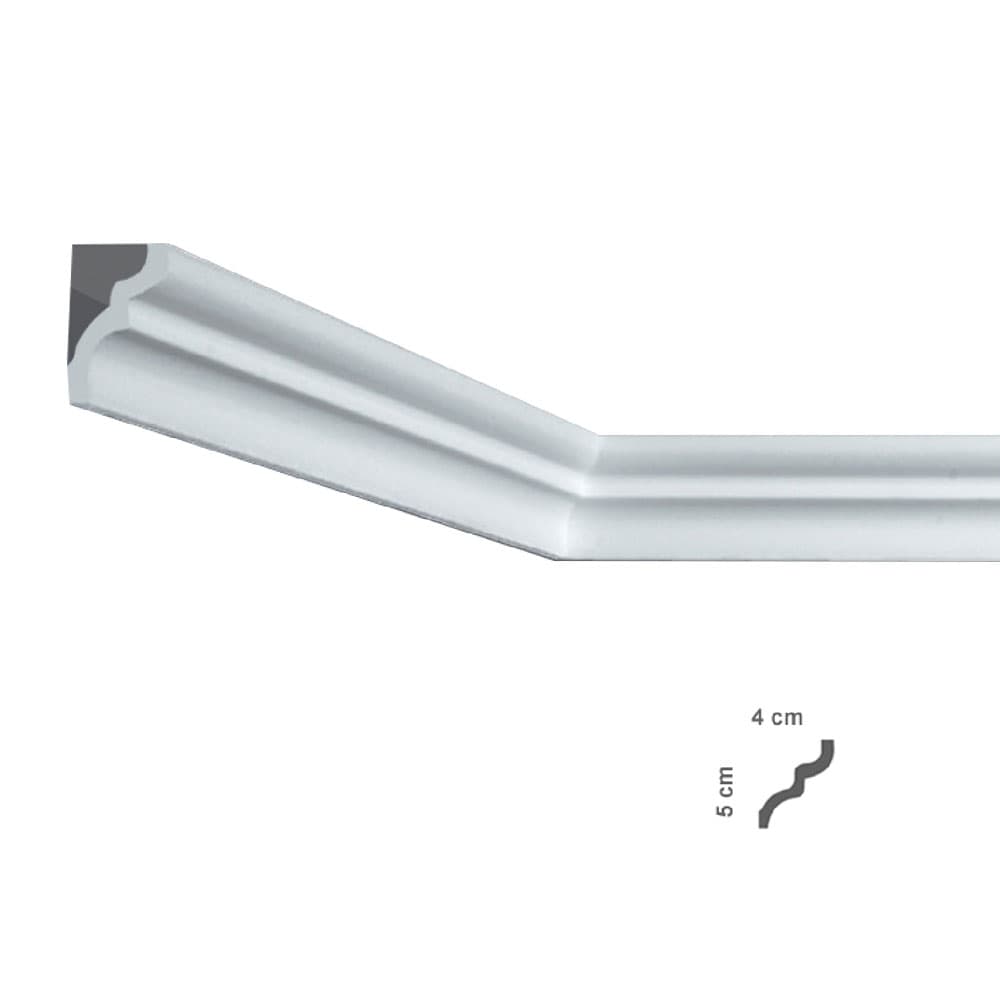 CORNICE DECORATIVA PER SOFFITTO mod. I856 - mm. 40 x 50 x 2 mt (80 PZ)