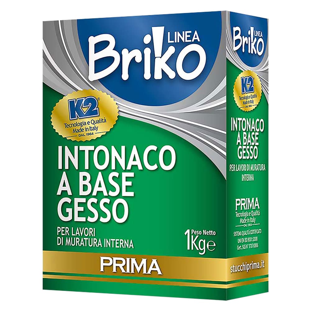 INTONACO BASE GESSO 'BRIKO K2' Kg. 1 - in scatola (12 PZ)