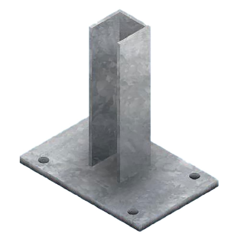 BASE SUPPORTO PER PALETTO QUADRO zincata - per paletto mm 50 x 50 (4 PZ)