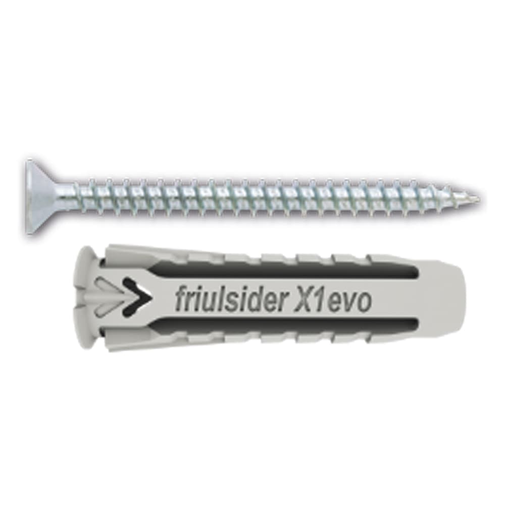 TASSELLO NYLON 'X1 EVO' CON VITE TPS TRUCIOLARE mm 8 x 40 - vite 5 x 50 (50 PZ)