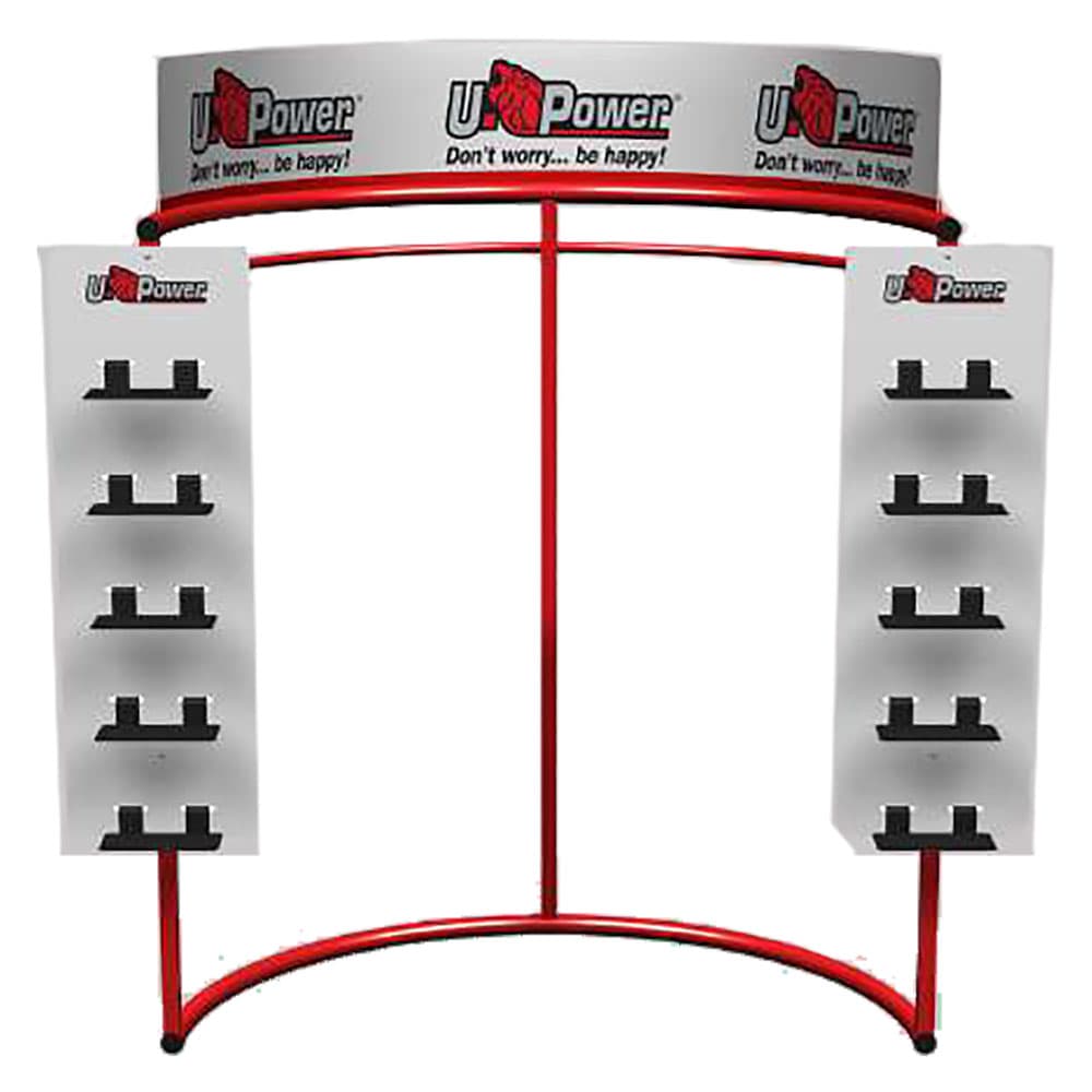 ESPOSITORE PER ABBIGLIAMENTO/CALZATURE 'U-IRON' fornito vuoto - cm 116x75xh.160