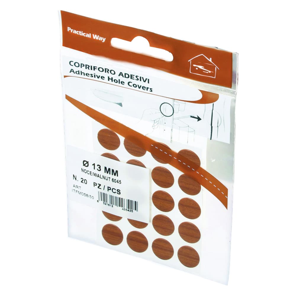 COPRIFORO ADESIVO colore noce (5 CF)