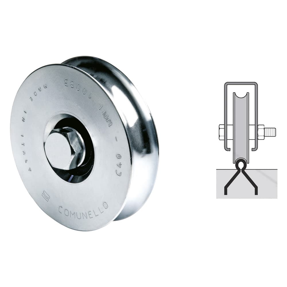 RUOTA PER CANCELLI GOLA A 'U' ø 140 2 cuscinetti 315 (2 PZ)