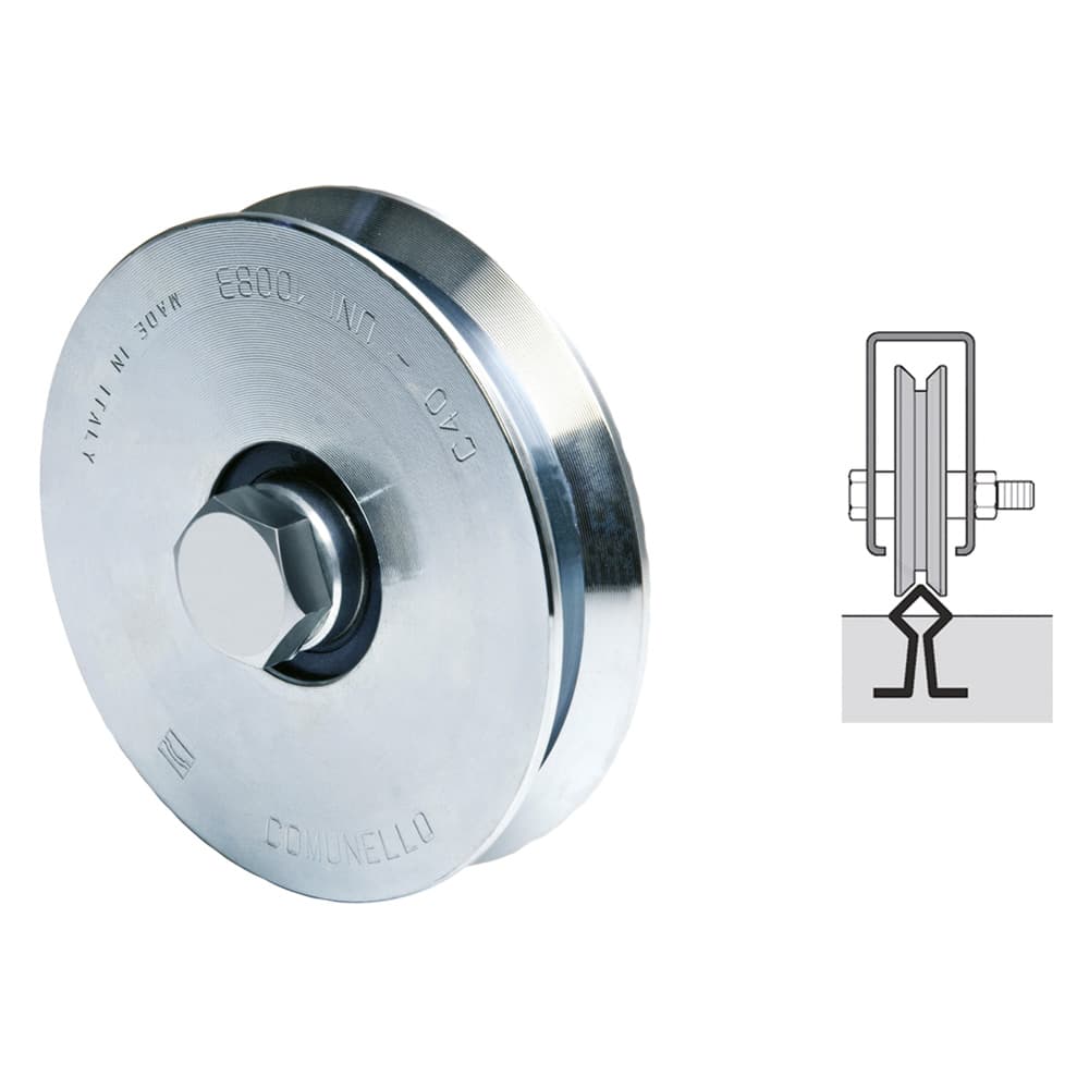 RUOTA PER CANCELLI GOLA A 'Y' ART.306Y ø 100 (8 PZ)