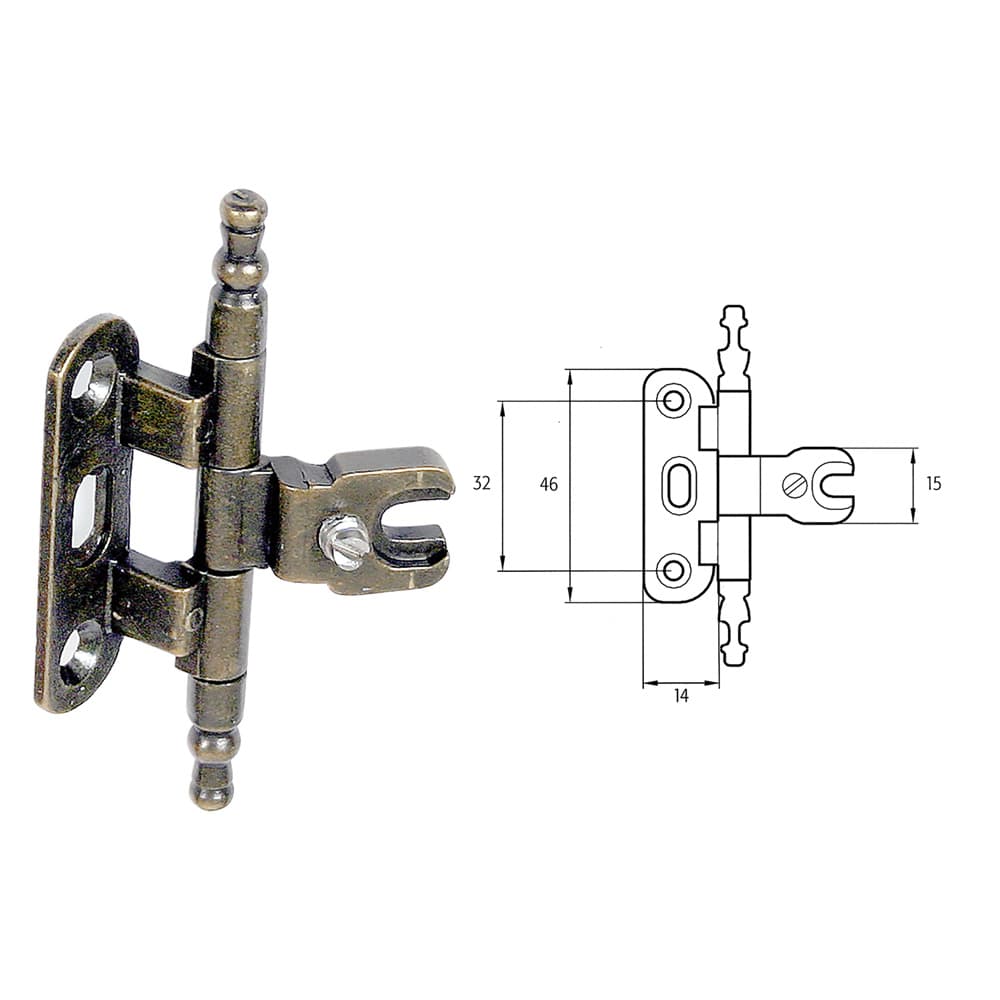 CERNIERA PER MOBILI 'A0058' oro (2 PZ)