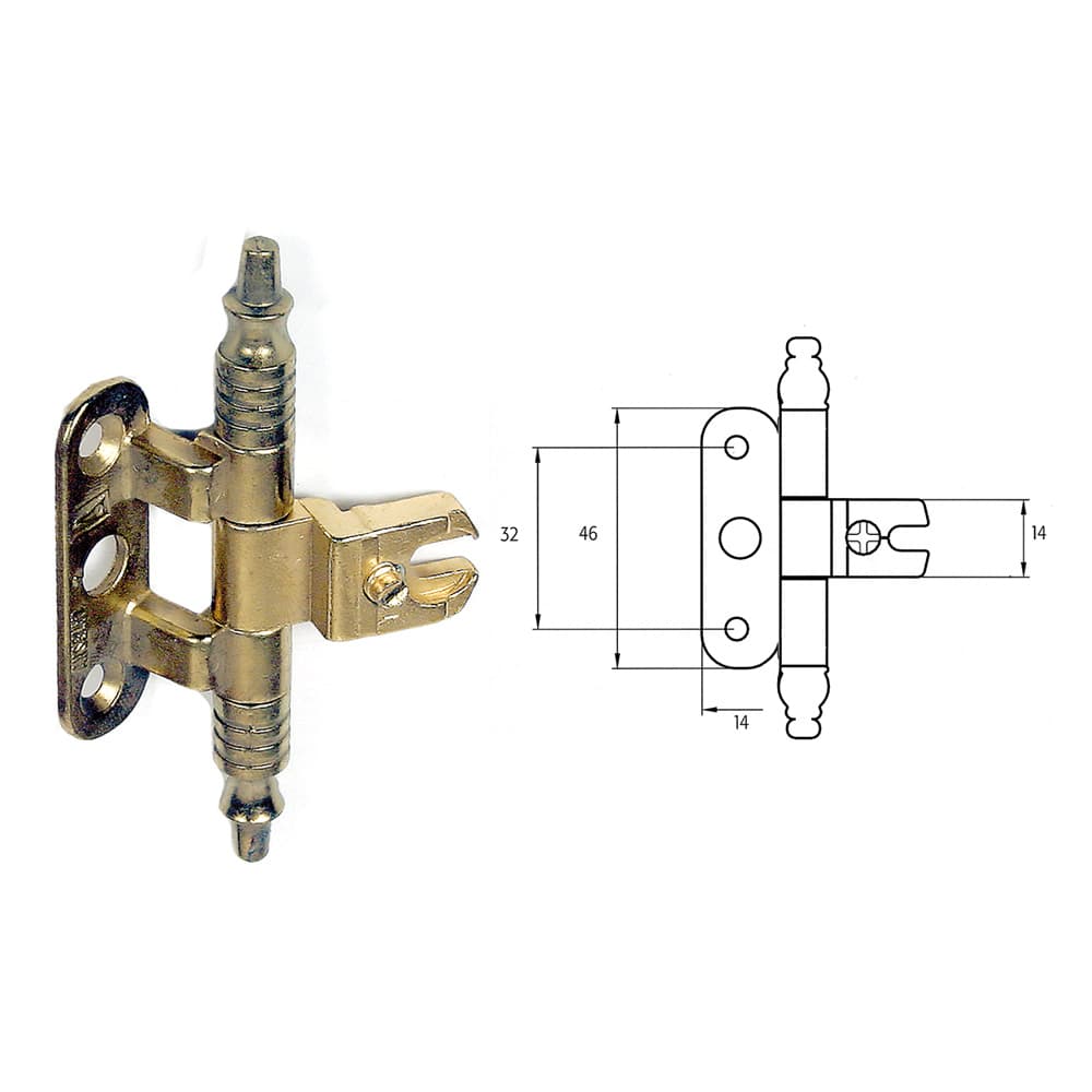 CERNIERA PER MOBILI 'A0113' oro (2 PZ)