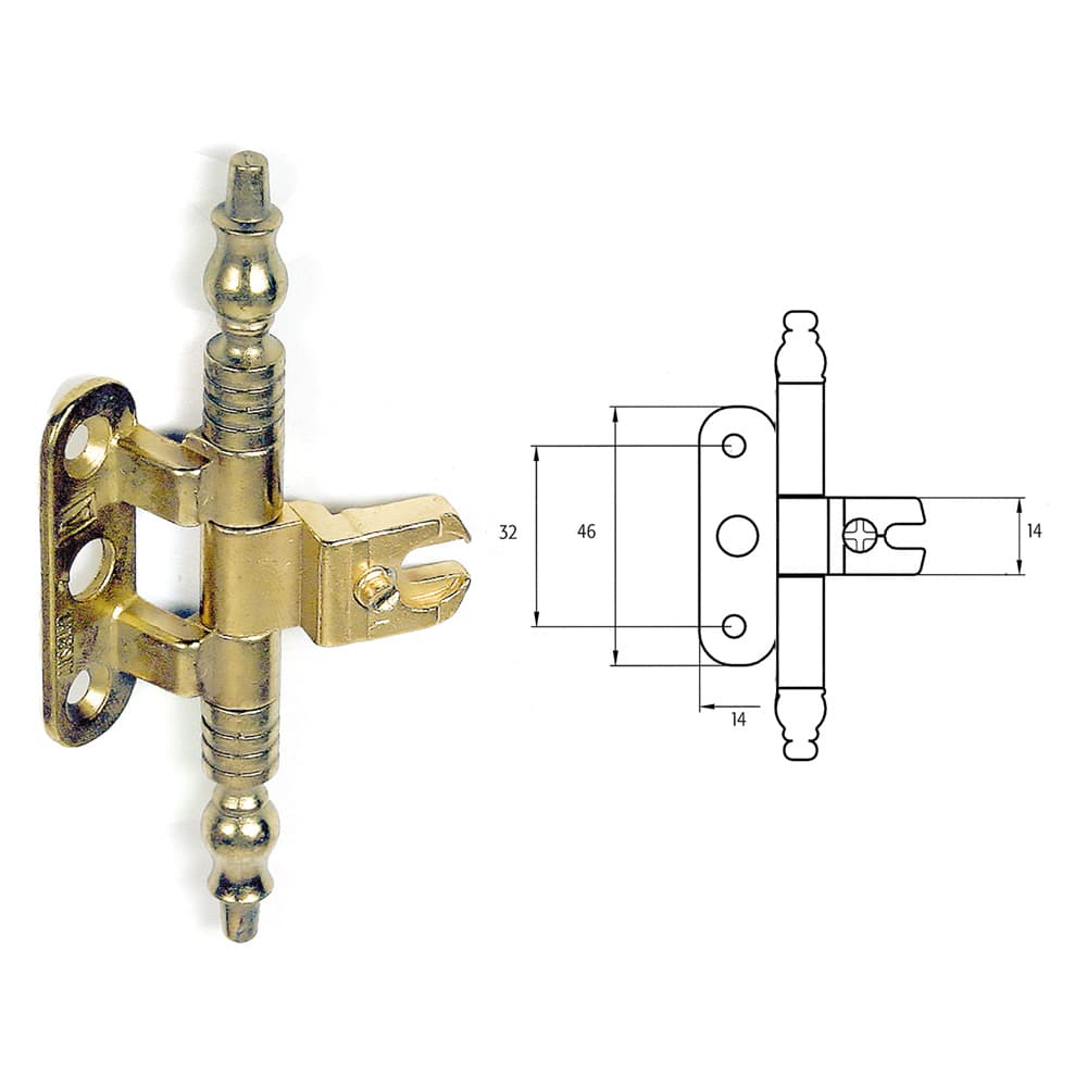 CERNIERA PER MOBILI 'A0114' oro (2 PZ)