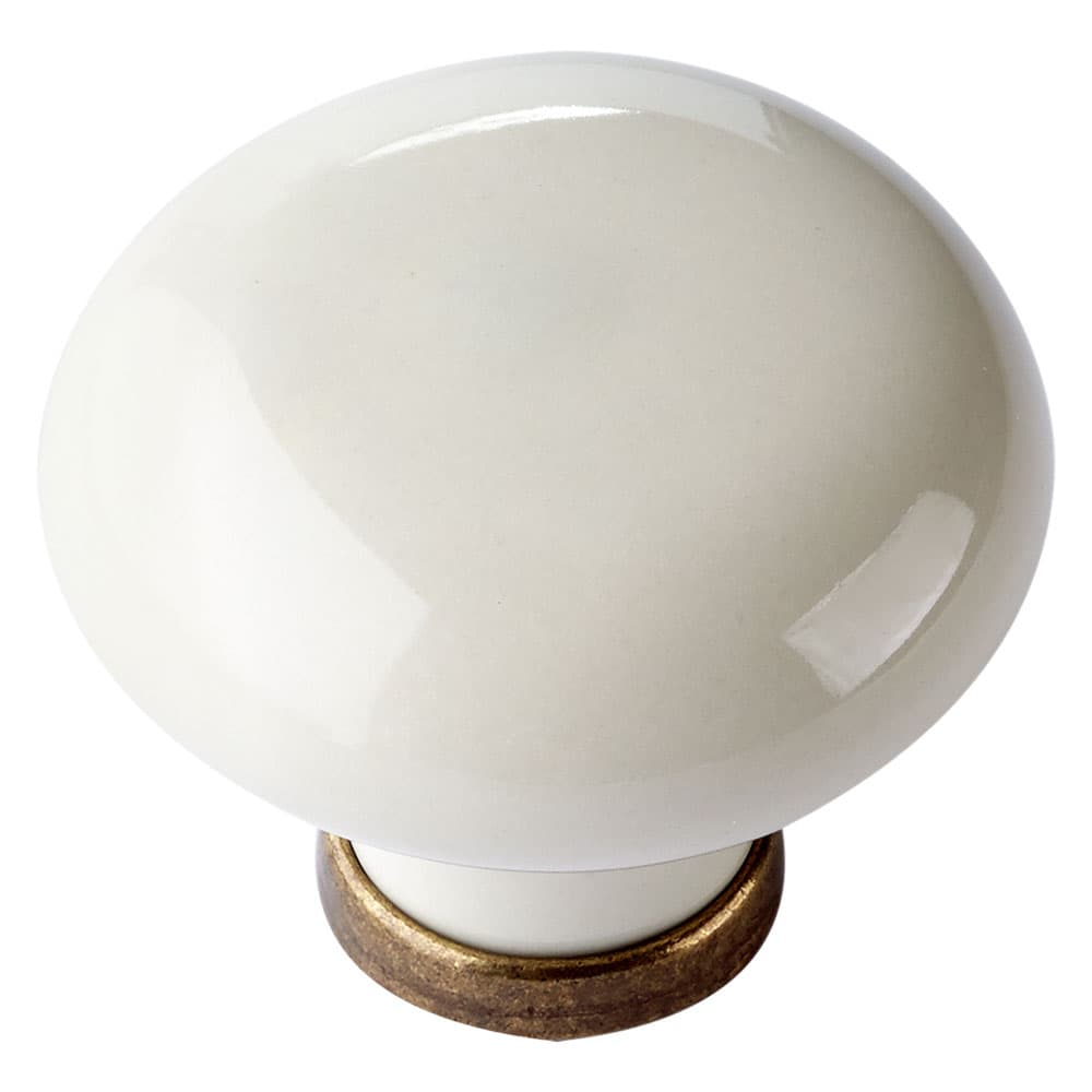 POMOLO PER MOBILI 'TONDO' base ott.vecchio / fondo avorio / decoro N.02 (10 PZ)