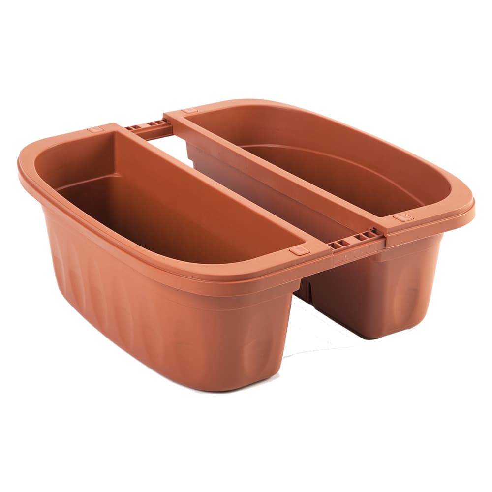 BALCONETTA DOPPIA 'KLUNIA' cm 40 x 19,8 x 18,5 lt.7 terracotta