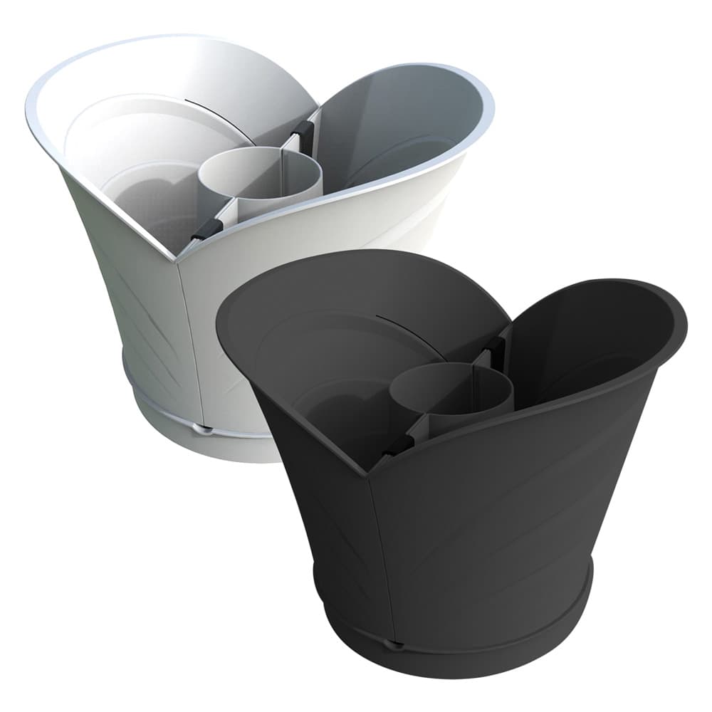 VASO 'TULIPANO' IN SET cm 34,5 x 19 x h 30 Lt. 5 - grigio