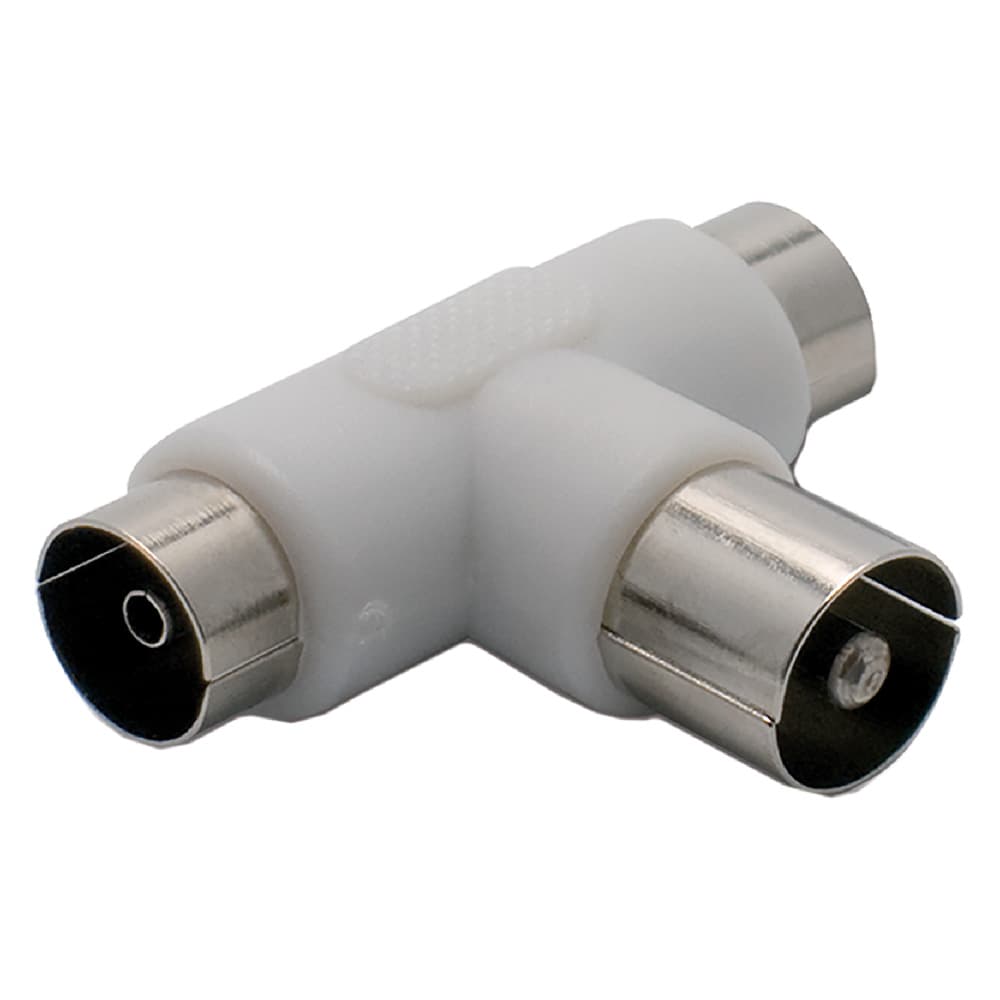ADATTATORE PARTITORE TV A 'T' 2 spine / 1 presa - busta append. (10 PZ)