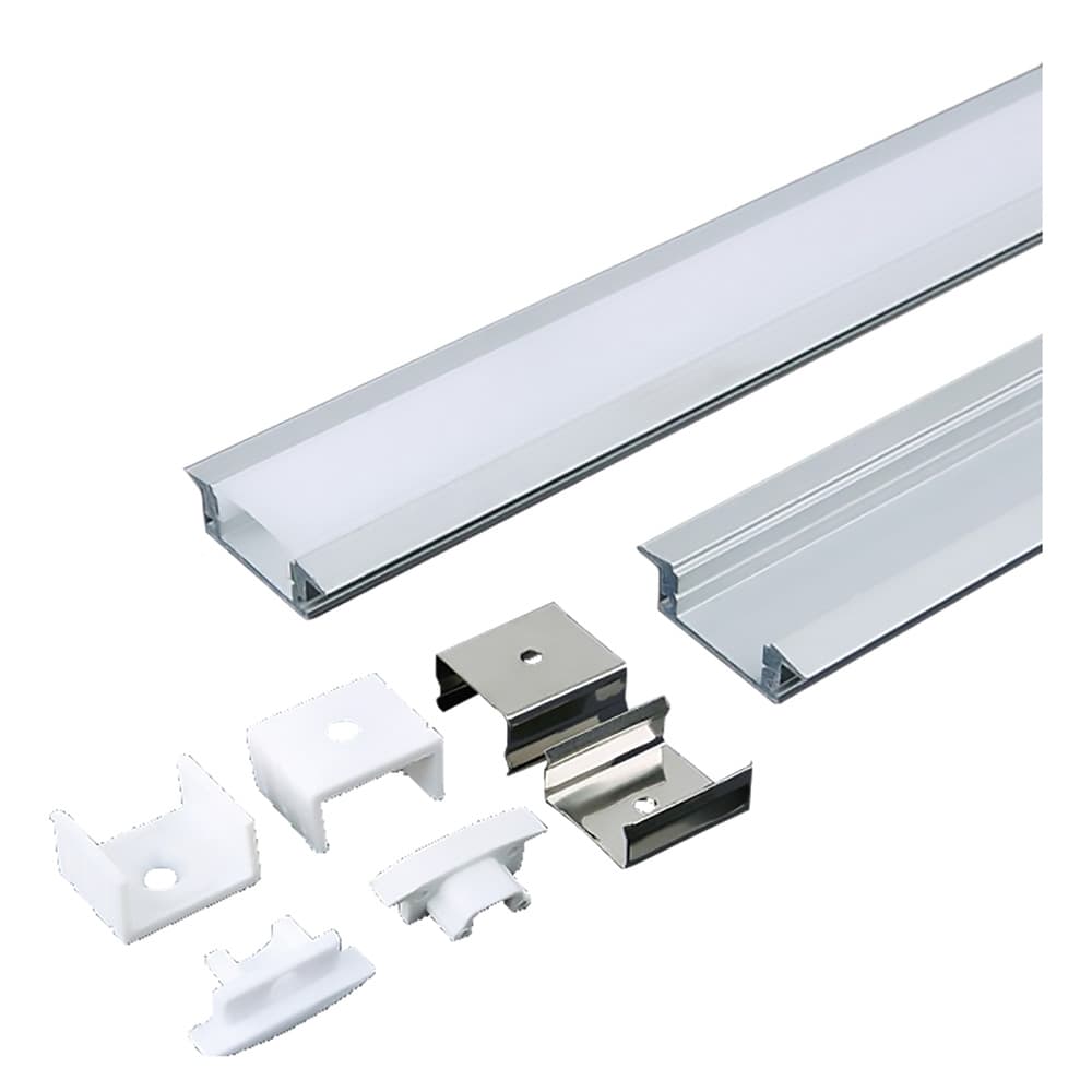 PROFILO CANALINA IN ALLUMINIO PER STRIP LED 3350 mm 24,7 x 7 - largh.max 12,4