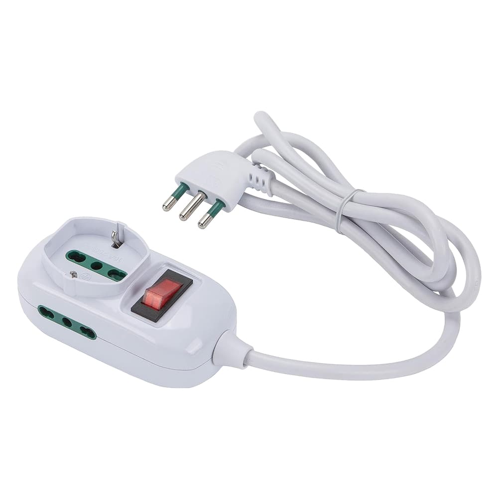 MULTIPRESA MINI 'TRIAX ECO' mt. 1,2 - colore bianco