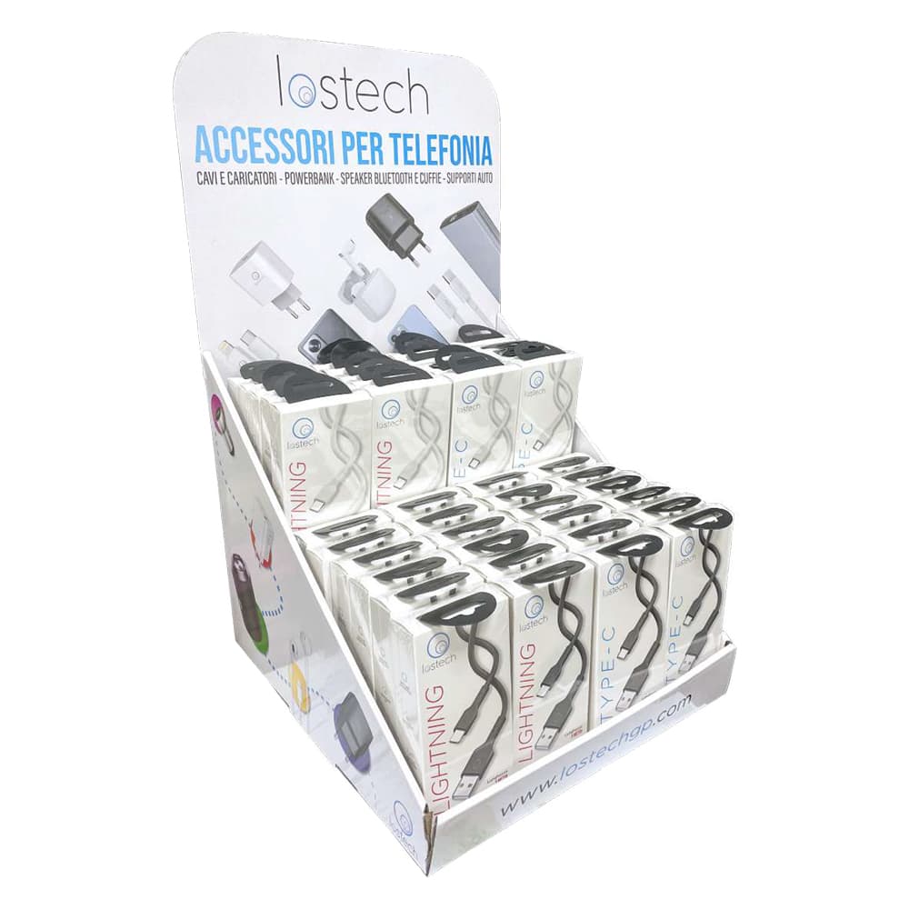 ESPOSITORE DA BANCO PER CAVI USB 48 pz - completo