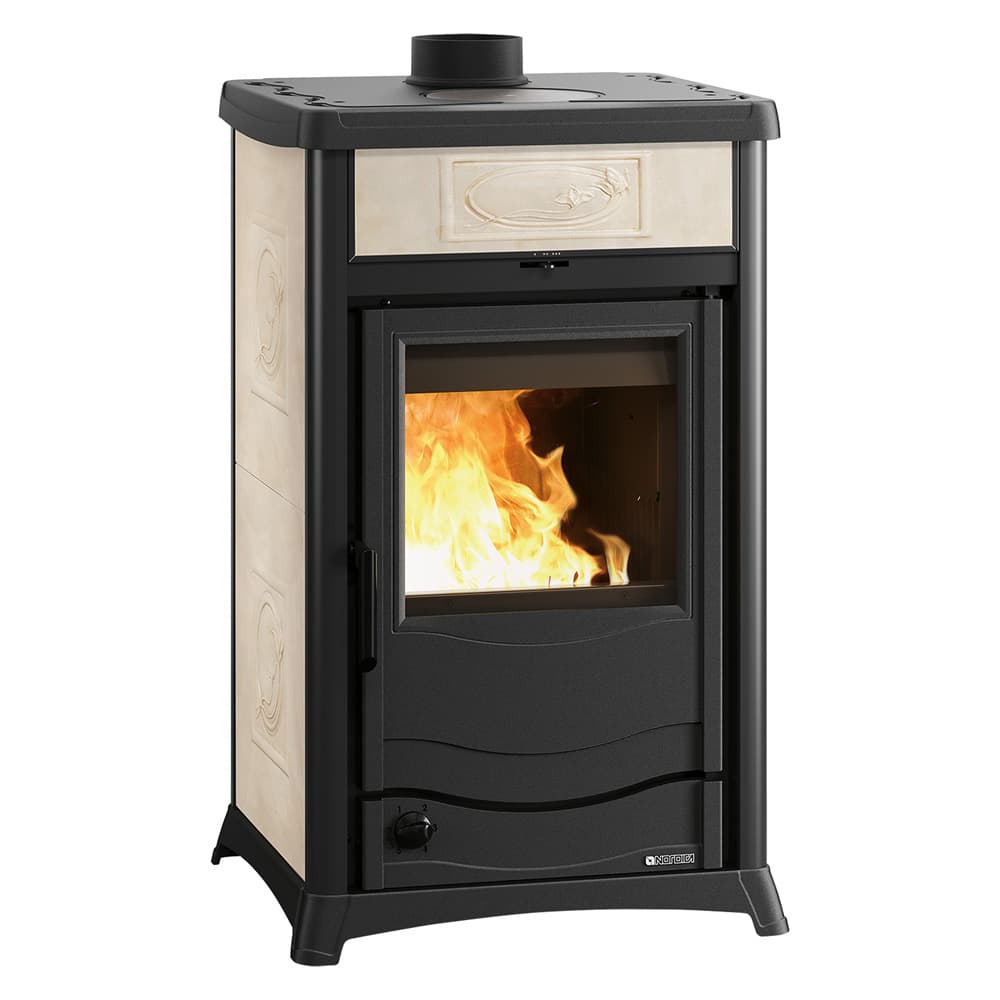 TERMOSTUFA A LEGNA 'TERMOROSSELLA PLUS EVO DSA 4.0 11,1 kW - colore bordeaux