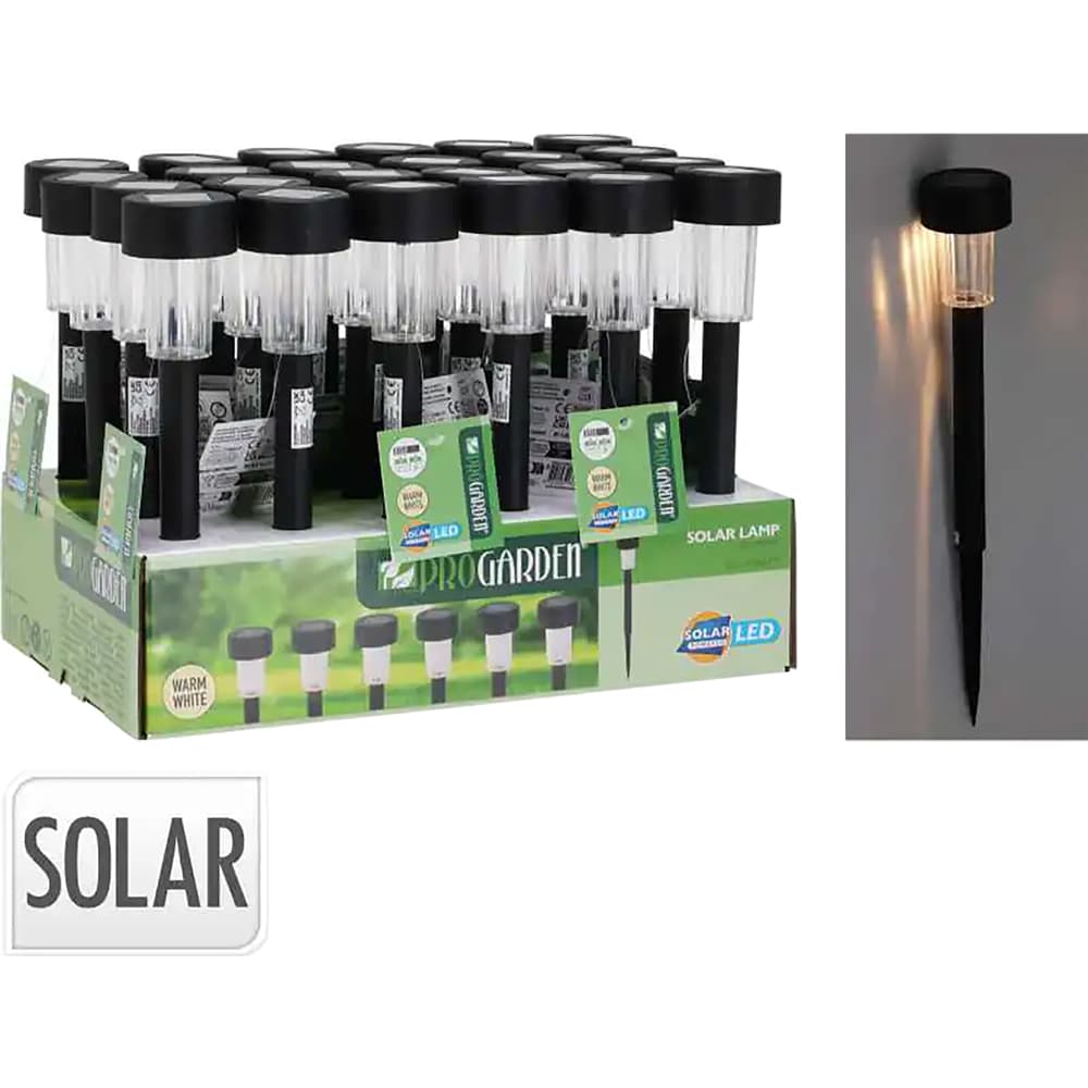 LAMPADA A ENERGIA SOLARE cm 18 x h.55 - col.assortiti (24 PZ)