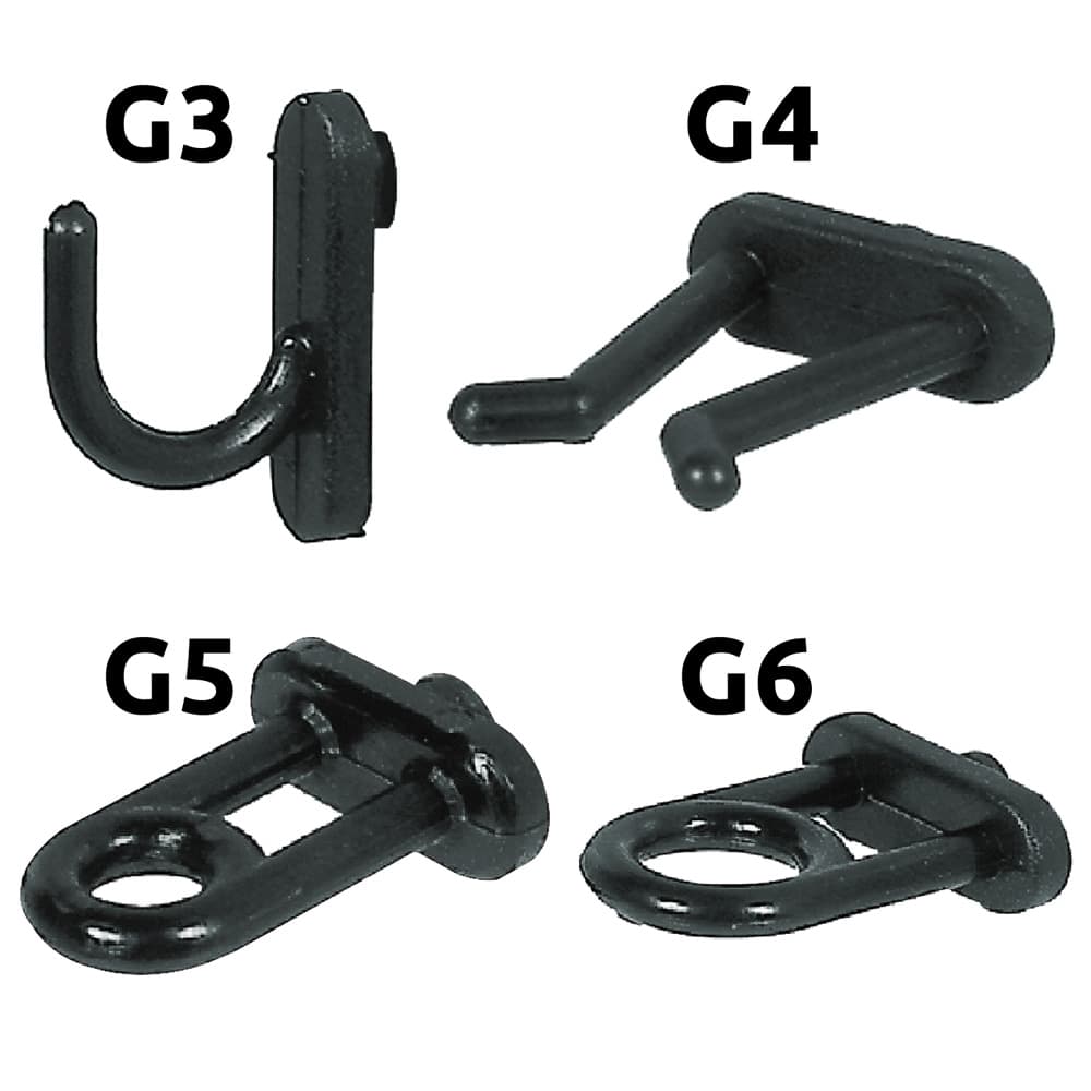 GANCIO IN NYLON PER PANNELLI PORTAUTENSILI G4 (100 PZ)