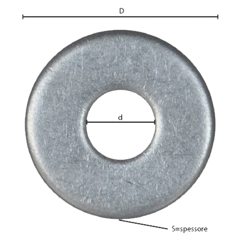 RONDELLA GREMBIALINA INOX A2 M 5 - 1,2 x 15 x 5,3 mm (10 C%)