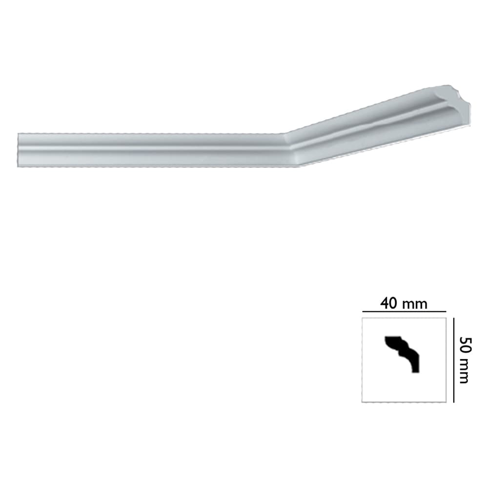 CORNICE DECORATIVA PER SOFFITTO mod. I755 - mm. 40 x 50 x 2 mt (60 PZ)
