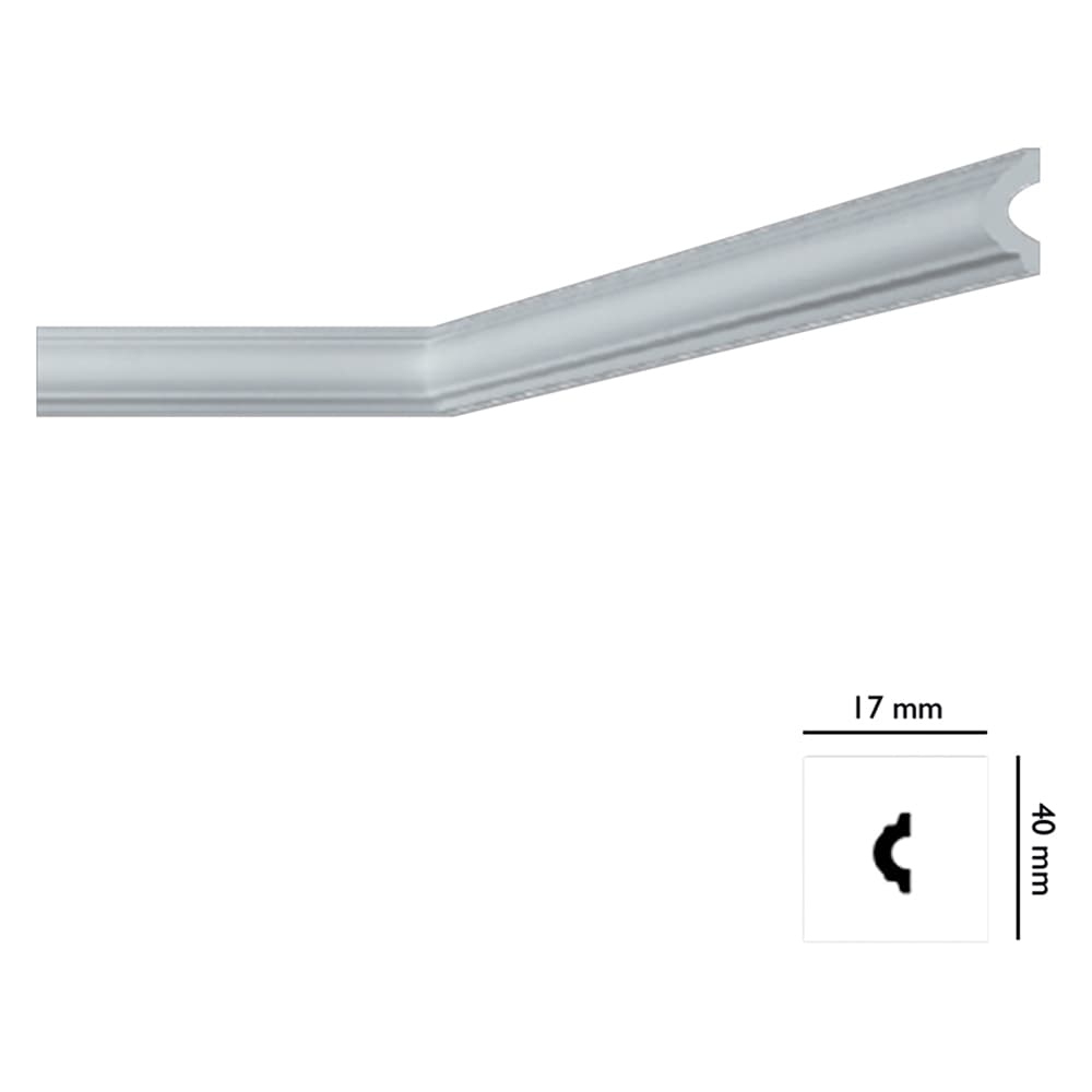 CORNICE DECORATIVA PER SOFFITTO mod. I745 - mm. 17 x 40 x 2 mt (110 PZ)