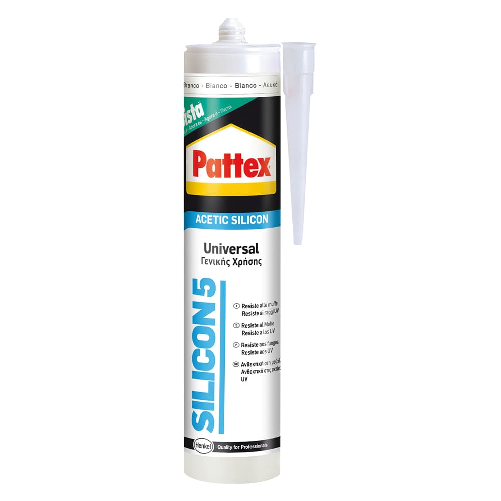 SILICONE ACETICO UNIVERSALE RAL 9010 bianco ml 280 (25 PZ)
