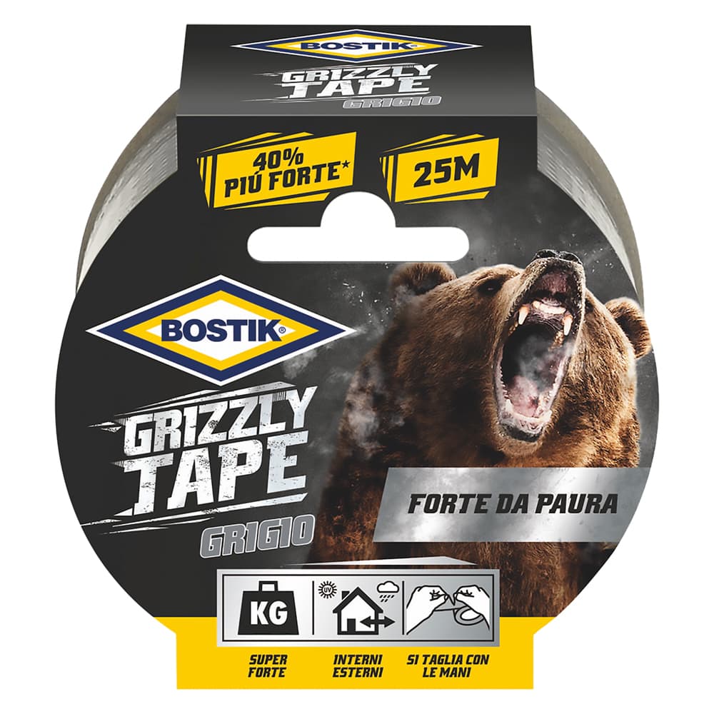 NASTRO TELATO 'GRIZZLY TAPE' mm 50 x 25 mt - grigio (6 RT)