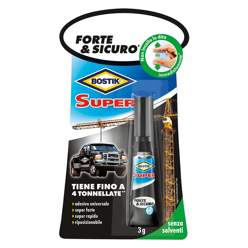 ADESIVO ISTANTANEO 'FORTE E SICURO' gr. 3 (12 BL)