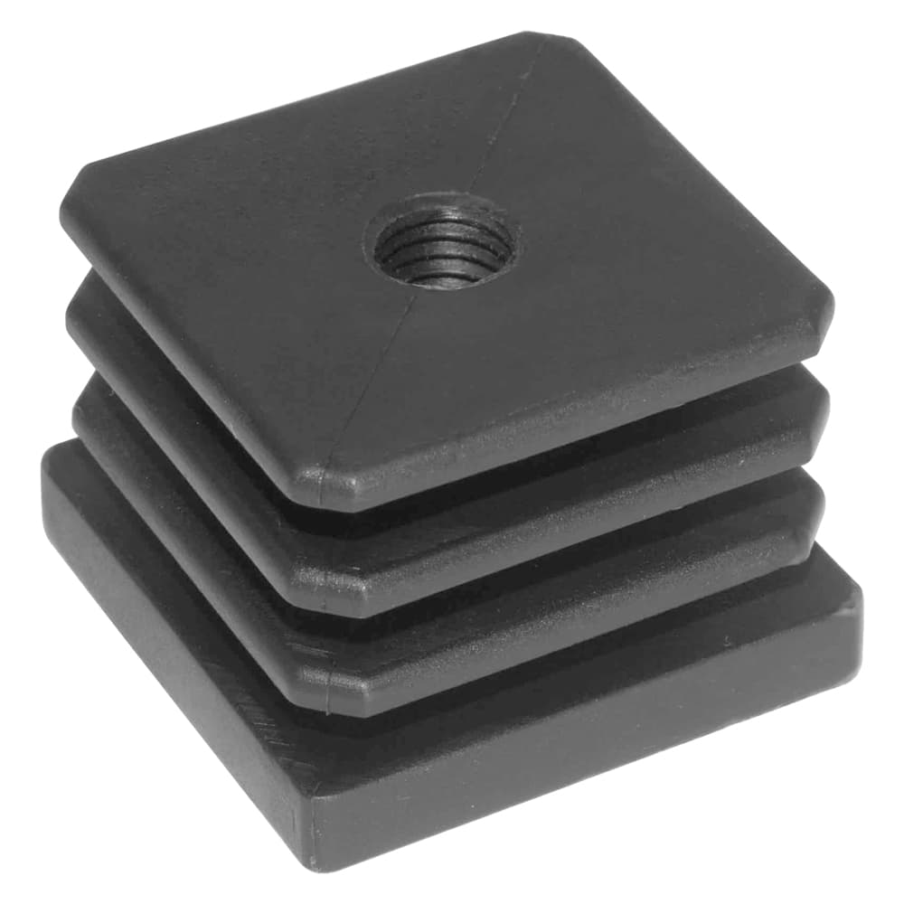PUNTALE QUADRO ALETTATO CON FORO FILETTATO mm 30 x 30 - foro M10 (100 PZ)