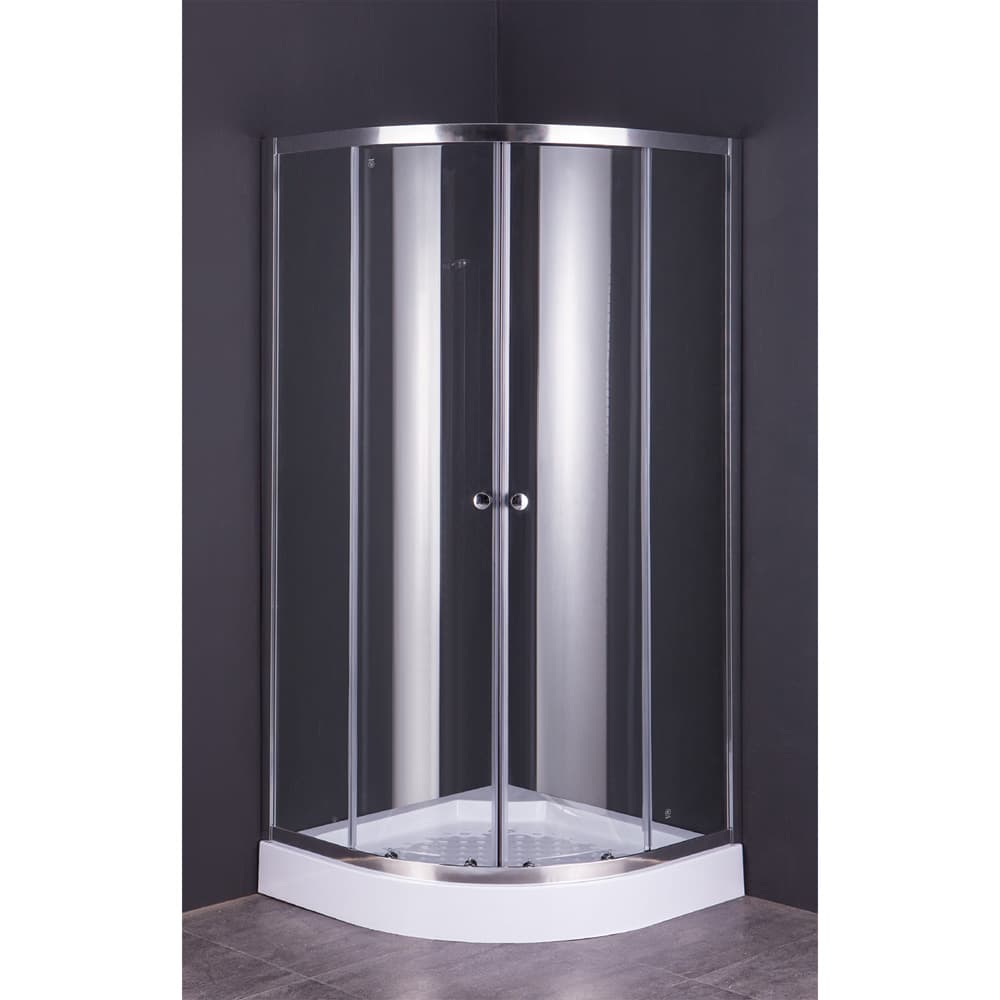 BOX DOCCIA CRISTALLO SEMICIRCOLARE DUE PORTE 'RUBINO' cm 80 x 80 - H 185