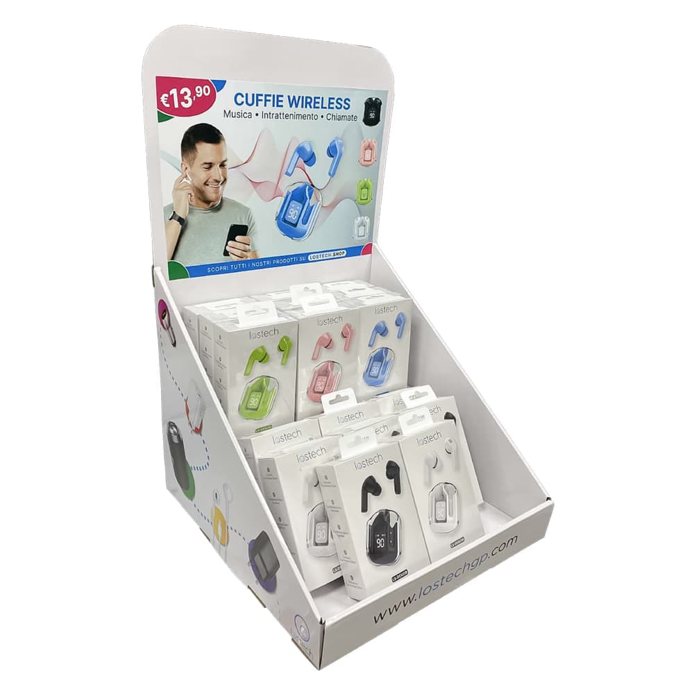 ESPOSITORE PER CUFFIE WIRELESS 14 pz - completo