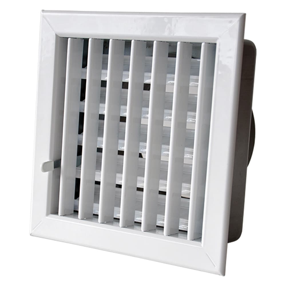 GRIGLIA AERAZIONE AD INCASSO PER CAMINI cm 14 x 13 foro 11,1 x 11,1 - Ø 8