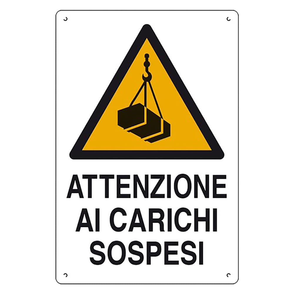 CARTELLO 'ATTENZIONE AI CARICHI SOSPESI' cm 60 x 40 (10 PZ)