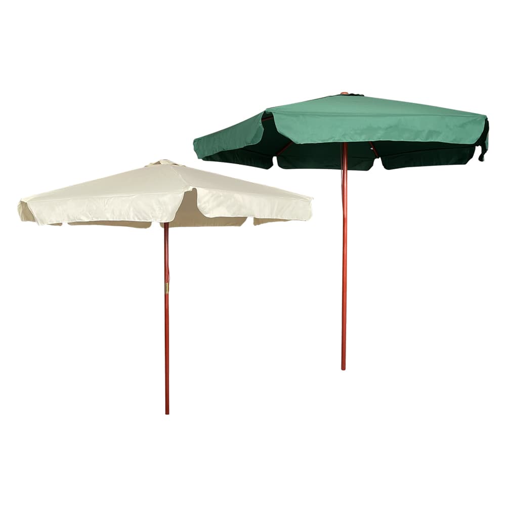 OMBRELLONE TONDO IN LEGNO Ø 250 cm - palo mm 38 - 6 stecche - bianco
