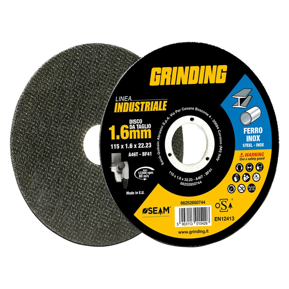 MOLA ABRASIVA PER INOX/FERRO 'GRINDING LINEA INDUSTRIALE' ø 125 x 1,6 (10 PZ)